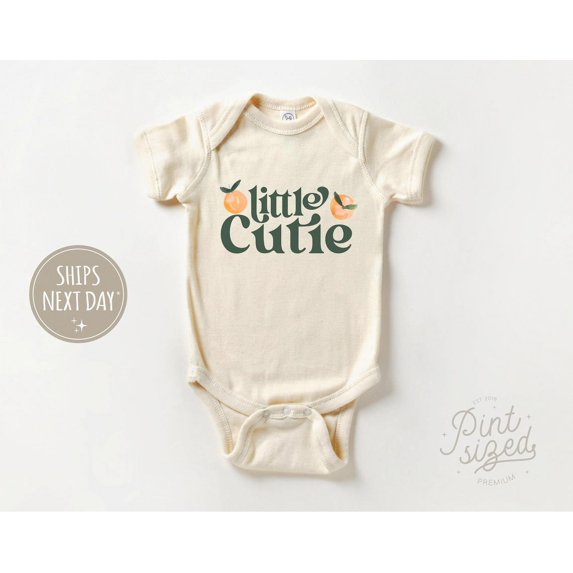 Luvly Little Cutie - Retro Orange Bodysuit - Cute Fruit Natural Baby , New Born, Baby Shower Gift, New Parents Gift