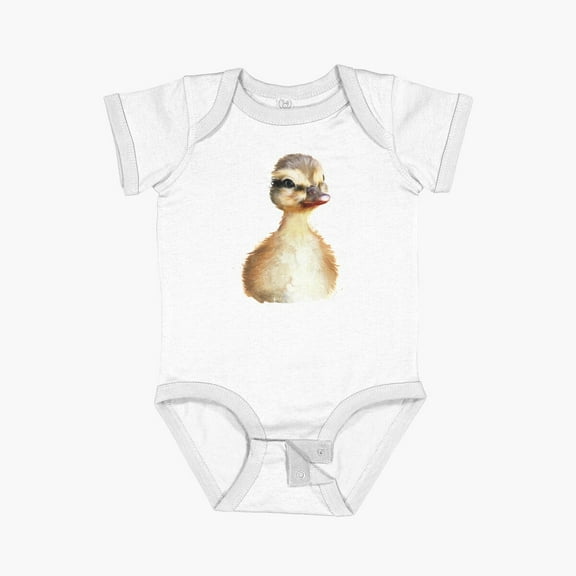 Luvly Little Duck Short Sleeve Baby One-Piece, New Born, Baby Shower Gift, New Parents Gift