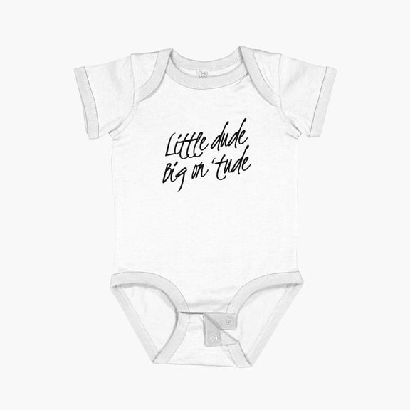 Luvly Little Dude Bug On 'Tude Short Sleeve Baby One-Piece, New Born, Baby Shower Gift, New Parents Gift