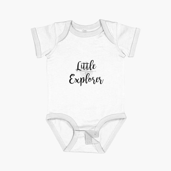 Luvly Little Explorer (Only Intended For White Clothing) Short Sleeve Baby One-Piece, New Born, Baby Shower Gift, New Parents Gift