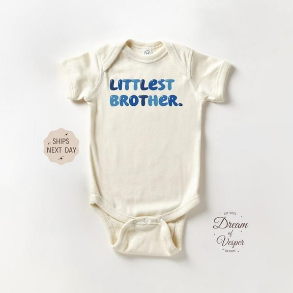 Luvly Littlest Brother, Natural, Pregnancy Announcement Bodysuit, Baby Boy Outfit, Cute Baby Clothes, Shower Gift For Boys, New Born, Baby Shower Gift, New Parents Gift