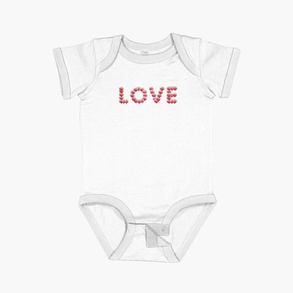 Luvly Love Flower Letters Short Sleeve Baby One-Piece, New Born, Baby Shower Gift, New Parents Gift