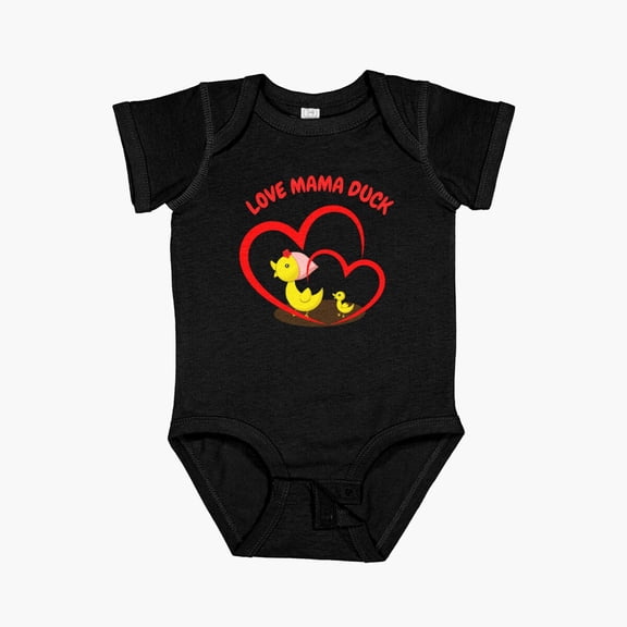 Luvly Love Mama Duck - Funny Duck Quotes Short Sleeve Baby One-Piece, New Born, Baby Shower Gift, New Parents Gift