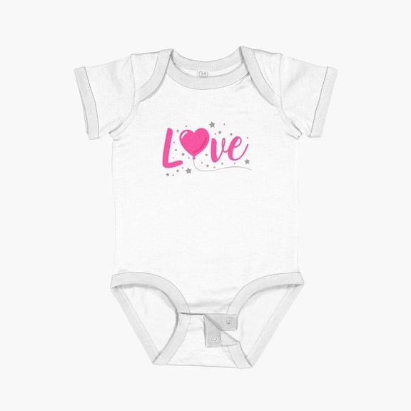 Luvly Love Valentine'S Day Heart Couples Women Love Short Sleeve Baby One-Piece, New Born, Baby Shower Gift, New Parents Gift