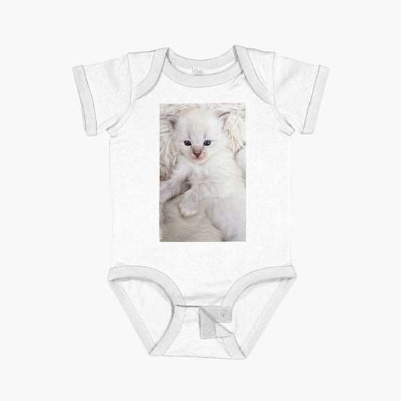 Luvly Lynx Ragdoll Kitten Baby Girl Short Sleeve Baby One-Piece, New Born, Baby Shower Gift, New Parents Gift