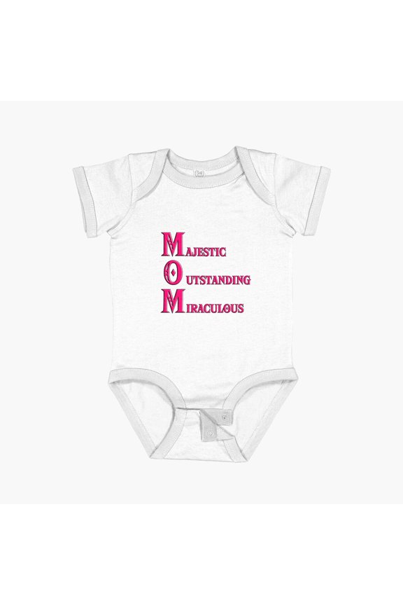 M.O.M. Short Sleeve Baby One-Piece, New Born, Baby Shower Gift, New Parents Gift