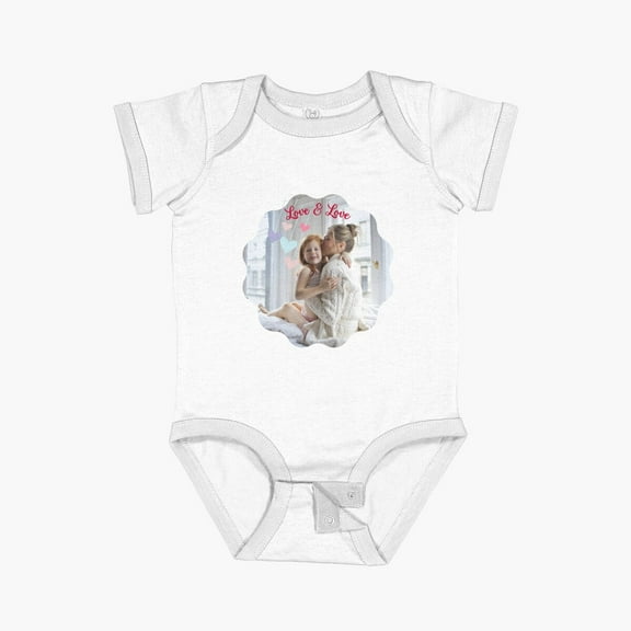 Luvly Mam: Love & Love Short Sleeve Baby One-Piece, New Born, Baby Shower Gift, New Parents Gift