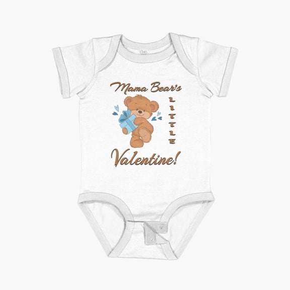 Luvly Mama Bear'S Little Valentine Day Short Sleeve Baby One-Piece, New Born, Baby Shower Gift, New Parents Gift