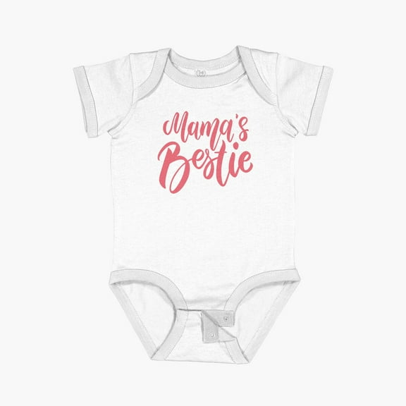 Luvly Mama'S Bestie Mom And Baby Friendship Quote Short Sleeve Baby One-Piece, New Born, Baby Shower Gift, New Parents Gift