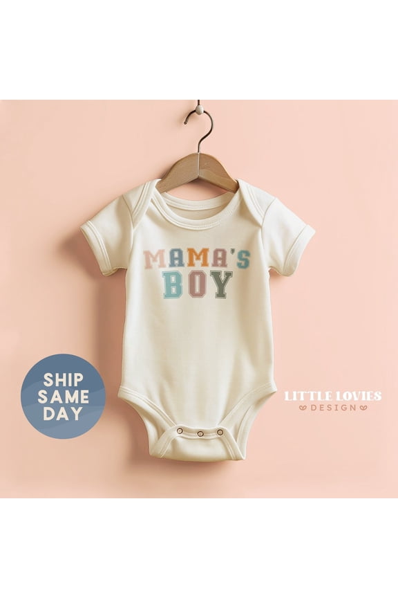 Mama'S Boy, Mother'S Day Gift For Baby, Newborn Baby Bodysuit, Gender Reveal Baby, Mom And Son Outfit, (Ca-M41), New Born, Baby Shower Gift, New Parents Gift