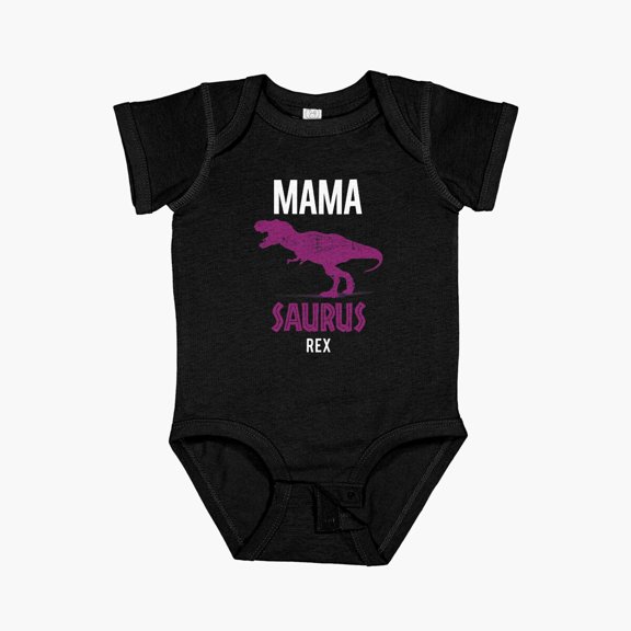 Luvly Mama Saurus Rex Art | Cool Fierce Forceful Mother Art Gift Short Sleeve Baby One-Piece, New Born, Baby Shower Gift, New Parents Gift