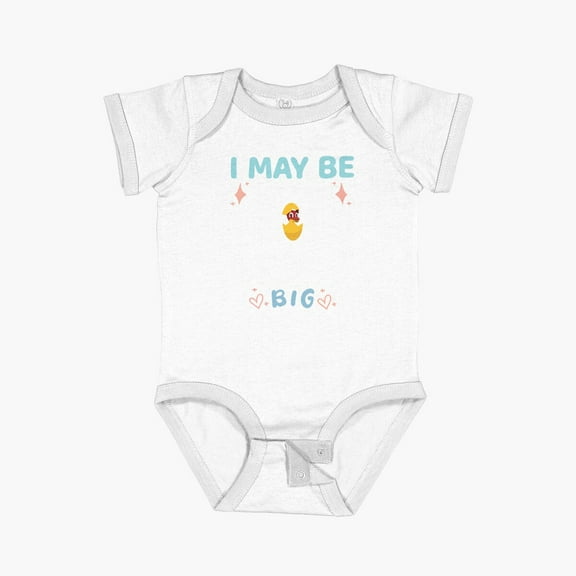 Luvly I'M May Be Little But I'M Going To Be Big Cousin Cute Boys Cousin Saurus Short Sleeve Baby One-Piece, New Born, Baby Shower Gift, New Parents Gift