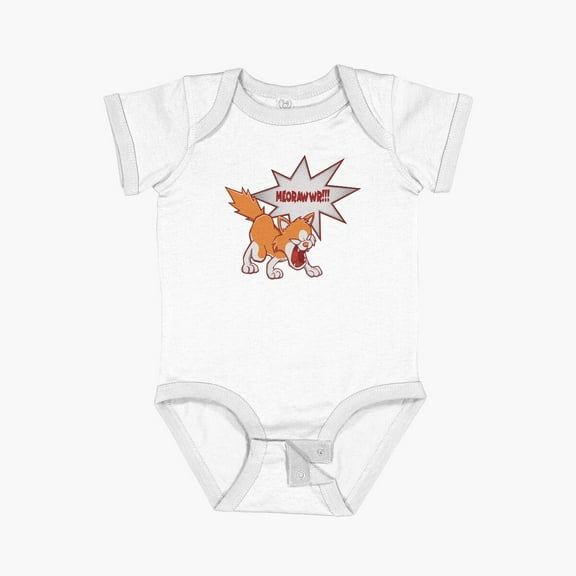 Luvly Meorawwr Angry Kitty Short Sleeve Baby One-Piece, New Born, Baby Shower Gift, New Parents Gift