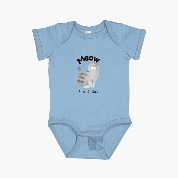 Luvly Meow I'M A Cat Halloween Short Sleeve Baby One-Piece, New Born, Baby Shower Gift, New Parents Gift