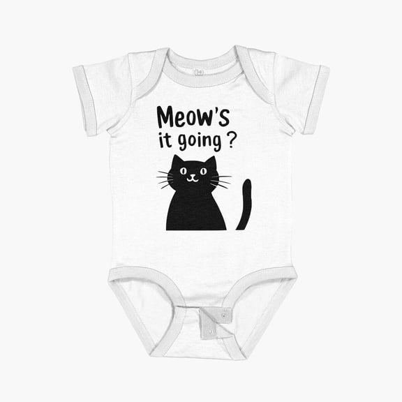 Luvly Meow'S It Going ? Cat Short Sleeve Baby One-Piece, New Born, Baby Shower Gift, New Parents Gift