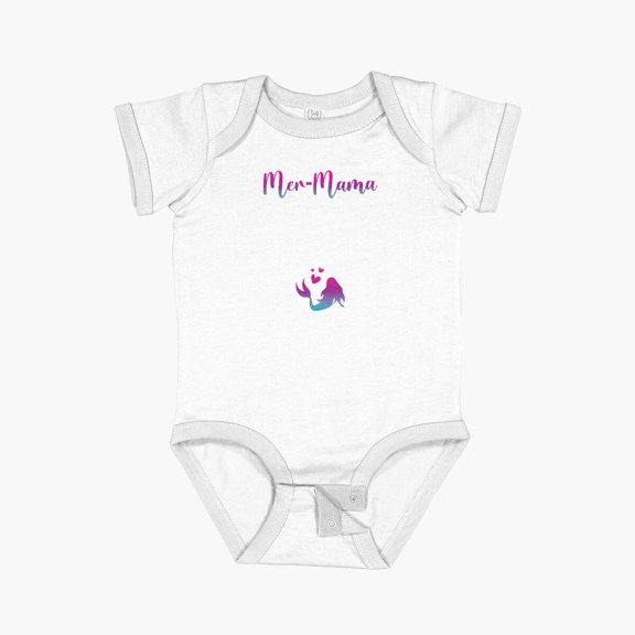 Luvly Mer-Mama Mermaid Mom Funny Women Kids Birthday Mothers Day Short Sleeve Baby One-Piece, New Born, Baby Shower Gift, New Parents Gift