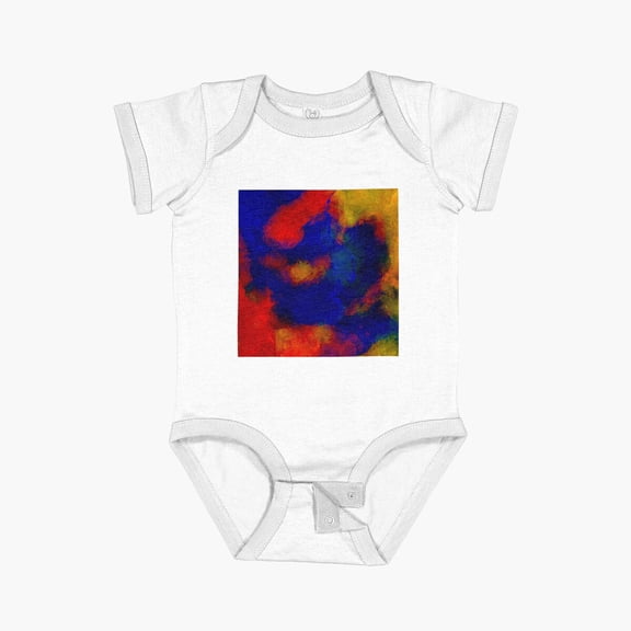 Luvly Color Spill Short Sleeve Baby One-Piece, New Born, Baby Shower Gift, New Parents Gift