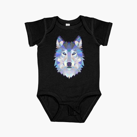 Luvly Cool Colorful Wolf Short Sleeve Baby One-Piece, New Born, Baby Shower Gift, New Parents Gift