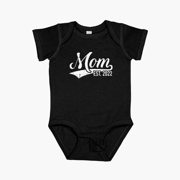 Luvly Mom Est. 2022 Short Sleeve Baby One-Piece, New Born, Baby Shower Gift, New Parents Gift