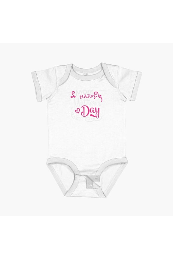 Mom Happy Mother'S Mommy Mama Day Gift Idea Short Sleeve Baby One-Piece, New Born, Baby Shower Gift, New Parents Gift