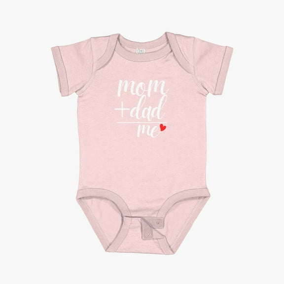 Luvly Mom Plus Dad Love Me Short Sleeve Baby One-Piece, New Born, Baby Shower Gift, New Parents Gift