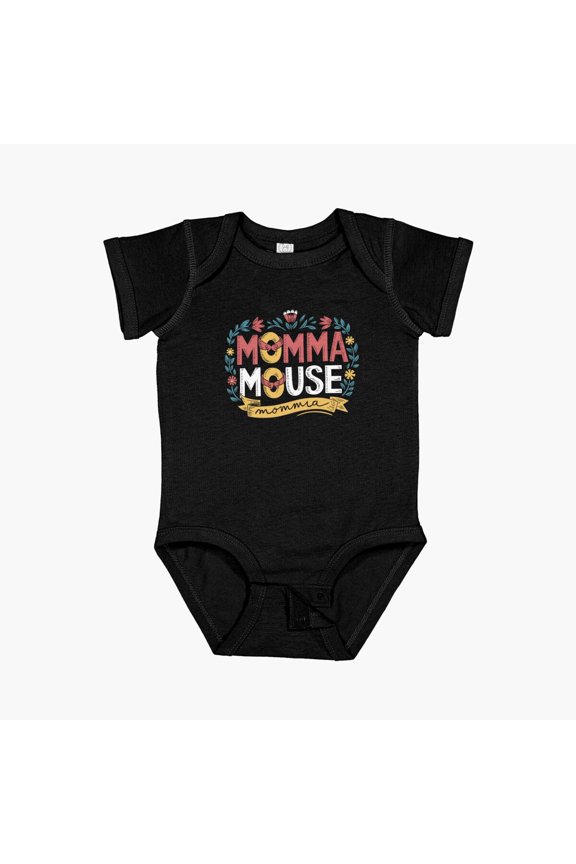 Momma Mouse Short Sleeve Baby One-Piece, New Born, Baby Shower Gift, New Parents Gift
