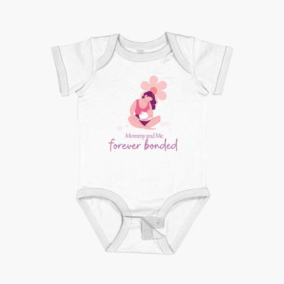 Luvly Mommy And Me Forever Bonded Mother Mommy Love Short Sleeve Baby One-Piece, New Born, Baby Shower Gift, New Parents Gift