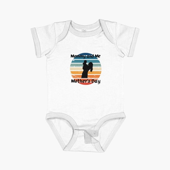 Luvly Mommy And Me "Happy Mother'S Day" Short Sleeve Baby One-Piece, New Born, Baby Shower Gift, New Parents Gift