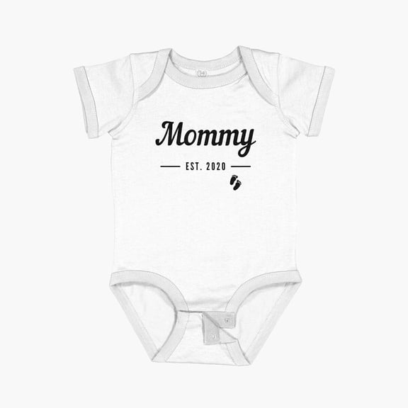 Luvly Mommy Est 2020 Funny Gift Idea For Mothers Short Sleeve Baby One-Piece, New Born, Baby Shower Gift, New Parents Gift