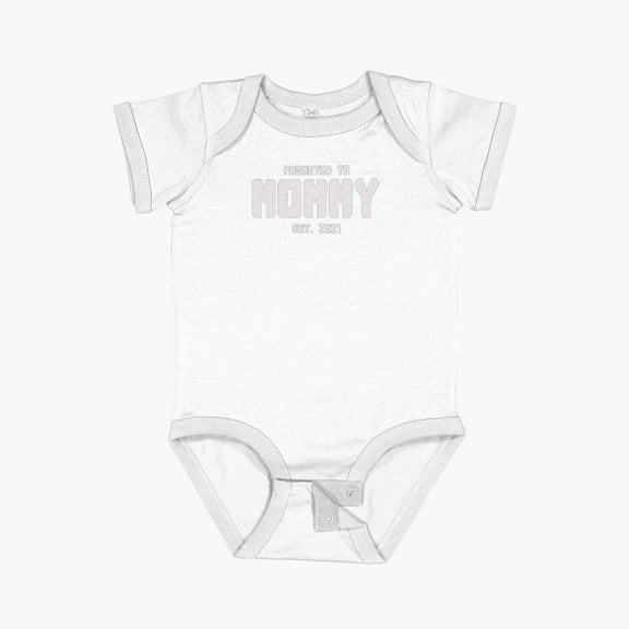 Luvly Mommy Est. 2021 - White Text Short Sleeve Baby One-Piece, New Born, Baby Shower Gift, New Parents Gift
