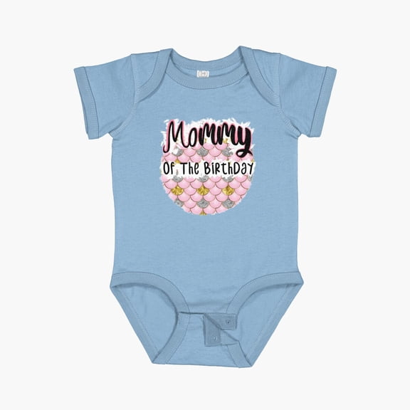 Luvly Mommy Of The Birthday Mermaid For V3 Short Sleeve Baby One-Piece, New Born, Baby Shower Gift, New Parents Gift