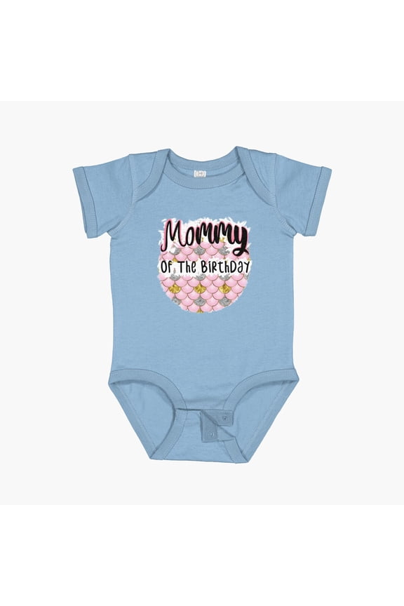 Mommy Of The Birthday Mermaid For V3 Short Sleeve Baby One-Piece, New Born, Baby Shower Gift, New Parents Gift