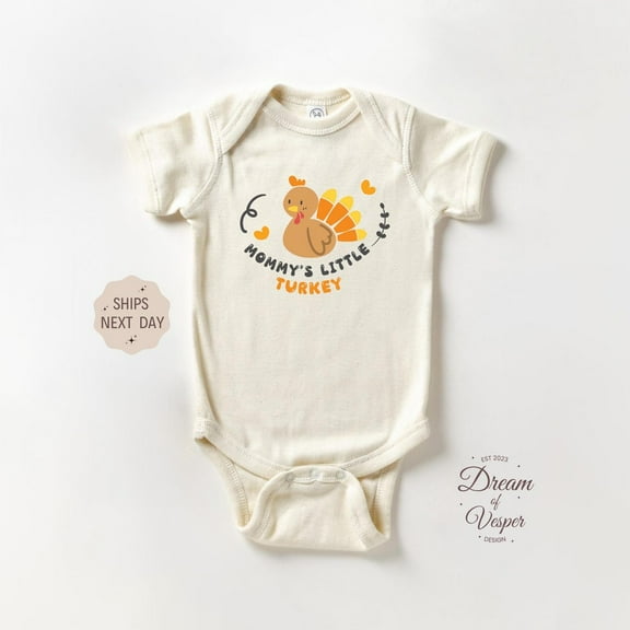 Luvly Mommy'S Little Turkey ~ Natural Baby Bodysuit - Cute Baby ~ Fall Baby ~ Newborn Baby - Baby Shower Gift, New Born, Baby Shower Gift, New Parents Gift
