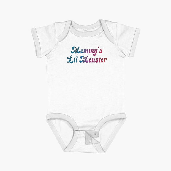 Luvly Mommys Lil Monster Halloween Short Sleeve Baby One-Piece, New Born, Baby Shower Gift, New Parents Gift