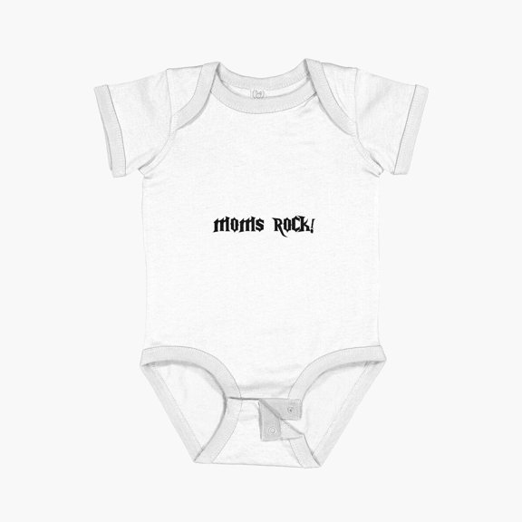Luvly Moms Rock Short Sleeve Baby One-Piece, New Born, Baby Shower Gift, New Parents Gift