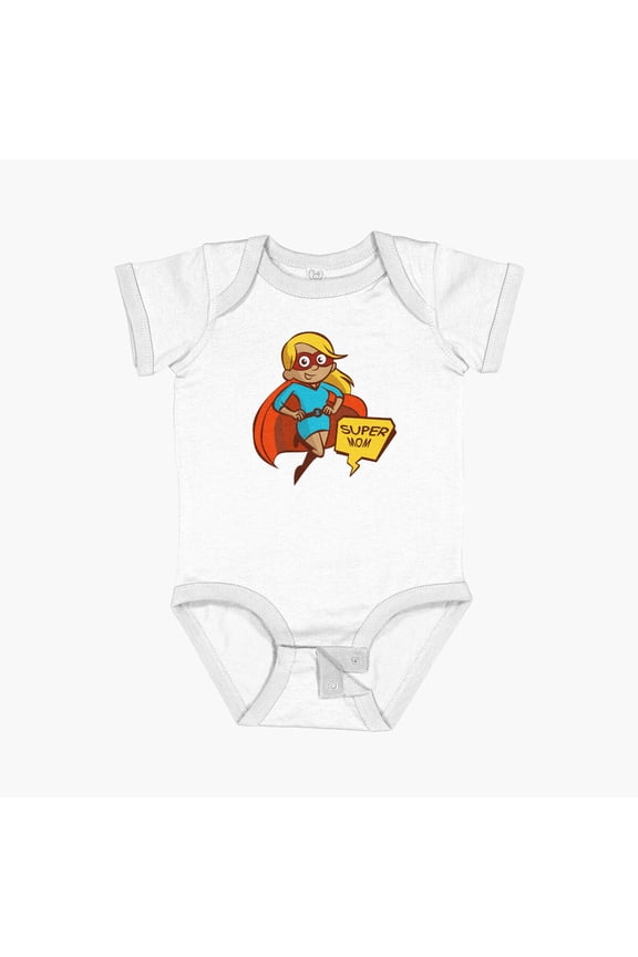 Mother’S Day Super Mom Short Sleeve Baby One-Piece, New Born, Baby Shower Gift, New Parents Gift