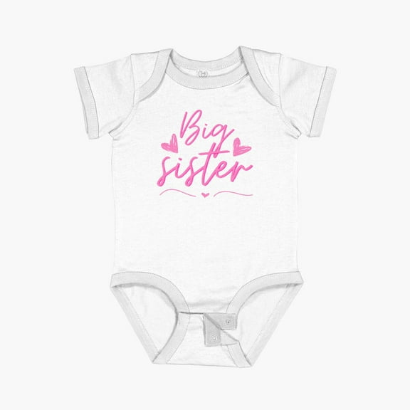 Luvly My Big Sister Short Sleeve Baby One-Piece, New Born, Baby Shower Gift, New Parents Gift