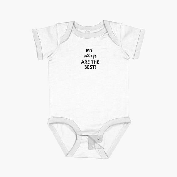 Luvly My Siblings Are The Best! Short Sleeve Baby One-Piece, New Born, Baby Shower Gift, New Parents Gift