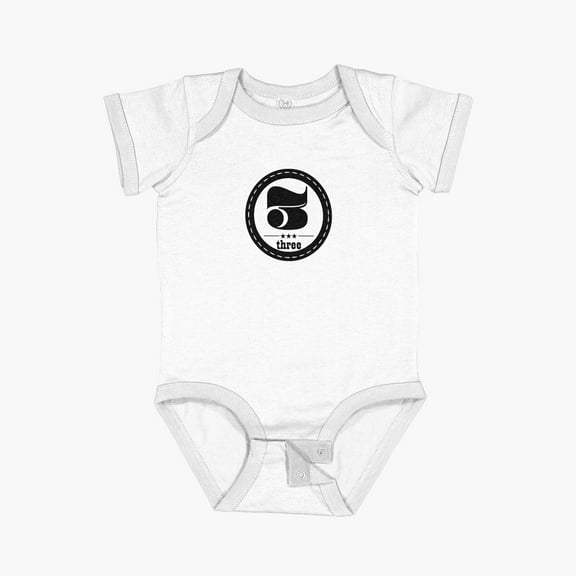 Luvly Number 3 Three Short Sleeve Baby One-Piece, New Born, Baby Shower Gift, New Parents Gift
