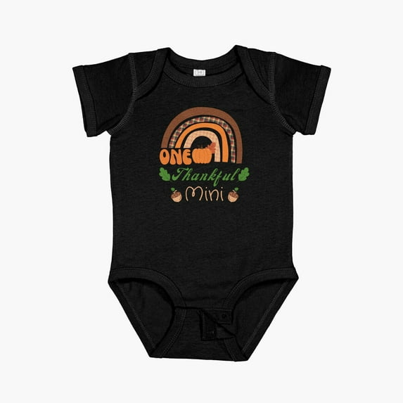 Luvly One Thankful Mini (Boho Rainbow 1) Short Sleeve Baby One-Piece, New Born, Baby Shower Gift, New Parents Gift