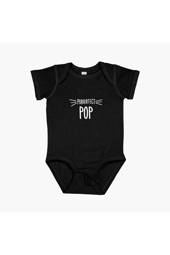 Pop Gift Cute Perfect Pop Cat Lover Graphic Short Sleeve Baby One-Piece, New Born, Baby Shower Gift, New Parents Gift