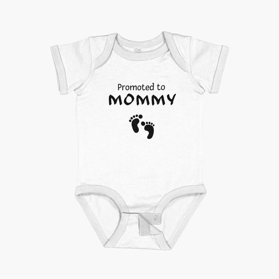 Luvly Pregnancy Quote Promoted To Mommy Short Sleeve Baby One-Piece, New Born, Baby Shower Gift, New Parents Gift