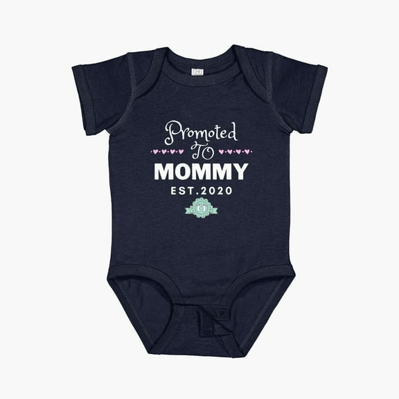 Luvly Promoted To Mommy Est 2020 | First Time Mom Baby Boy & Girl | Mom To Be Short Sleeve Baby One-Piece, New Born, Baby Shower Gift, New Parents Gift