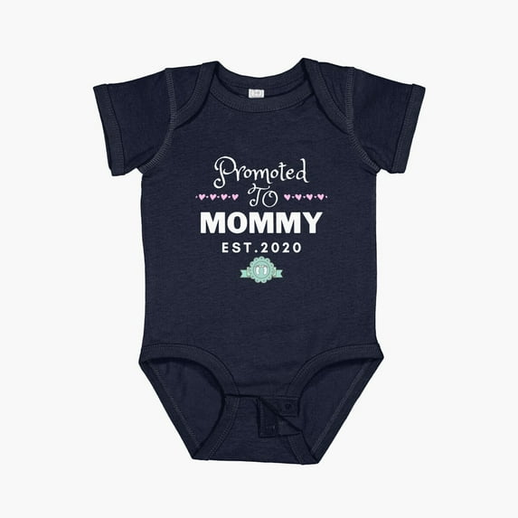 Luvly Promoted To Mommy Est 2020 | First Time Mom Baby Boy & Girl | Mom To Be Short Sleeve Baby One-Piece, New Born, Baby Shower Gift, New Parents Gift