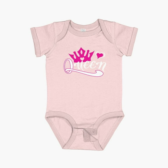 Luvly Queen With Pink Crown Short Sleeve Baby One-Piece, New Born, Baby Shower Gift, New Parents Gift