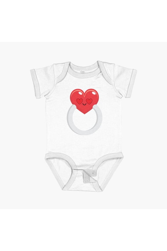 Ring Love Emoji Short Sleeve Baby One-Piece, New Born, Baby Shower Gift, New Parents Gift