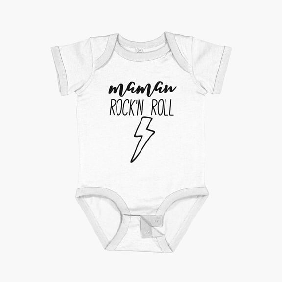Luvly Rock'N Roll Mom Short Sleeve Baby One-Piece, New Born, Baby Shower Gift, New Parents Gift
