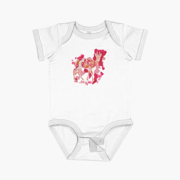 Luvly Roe Buck Boho Short Sleeve Baby One-Piece, New Born, Baby Shower Gift, New Parents Gift