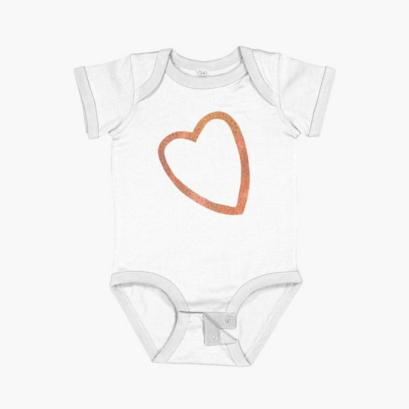 Luvly Rose Gold Shimmer Heart Short Sleeve Baby One-Piece, New Born, Baby Shower Gift, New Parents Gift