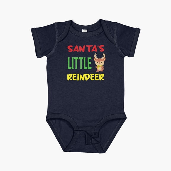 Luvly Santa'S Little Reindeer Short Sleeve Baby One-Piece, New Born, Baby Shower Gift, New Parents Gift